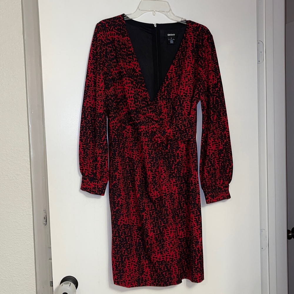 DKNY knotted wrap dress